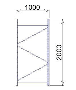 Rám Midi Rack 2000 x 1000 mm